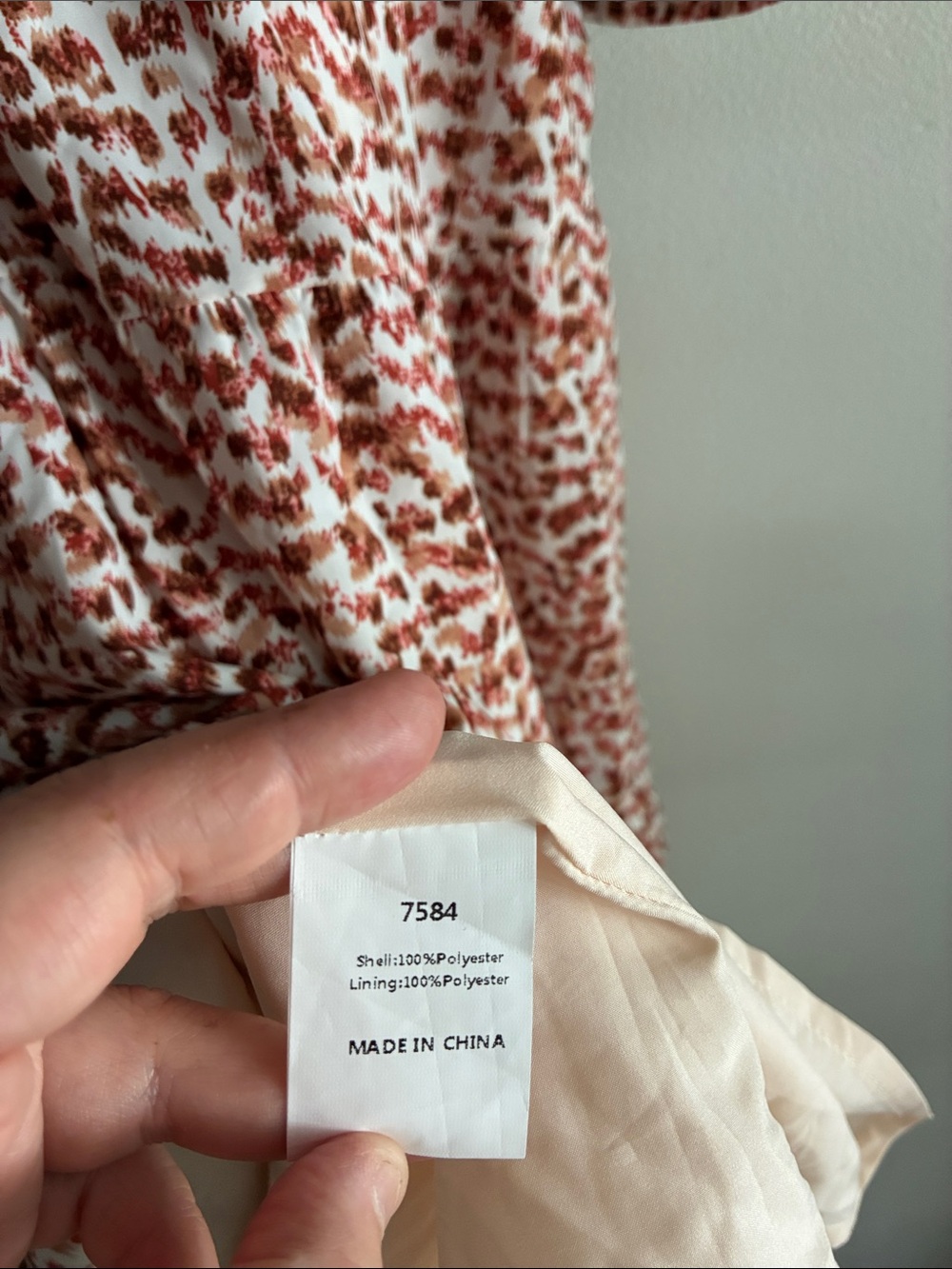 PrettyGarden XL Rust Cream Printed Smocked Waist Tiered Maxi Dress Boho Fall - Picture 6 of 7